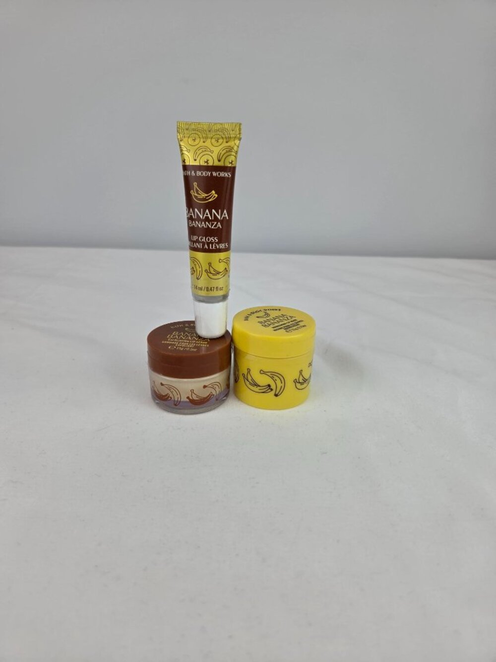 Bath & Body Works Banana Bananza Lip Gloss + Lip Scrub + Lip Mask